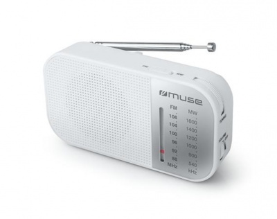 Rádió, hordozható, MUSE, "M-025RW", fehér
