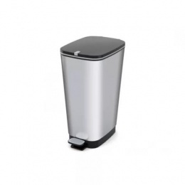 Pedálos szemetes, fémhatású, 45 l, CURVER "Chic", ezüst